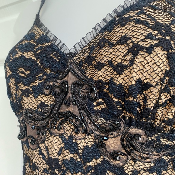 Ann Ferriday Vintage Dress Black Lace Slip Dress Sleeveless Straps size OS - Picture 6 of 16